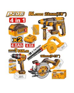 Akumulatorski set alata 4/1 COSLI250695E 2x4,0Ah SUPER INGCO