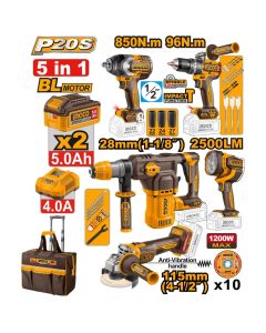 Akumulatorski set alata COSLI251193E 5/1 20V 2×5,0Ah SUPER INGCO