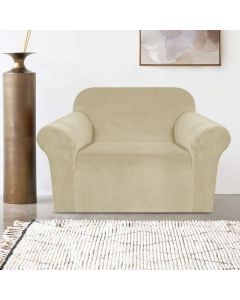 BLUE BELL Rastegljiva navlaka za fotelju 80-120cm Velvet, krem - 50199