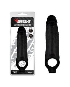 Crna navlaka za penis Mighty Sleeve - CN-371687529