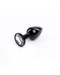 Mali crni metalni analni dildo sa dijamantom - ft001035