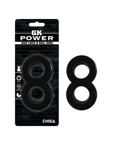Crni prsten za penis i testise Duo Cock 8 Ball Ring - CN-100338180