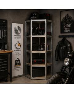 eHomeStorage Garažna metalna polica 180x75x40cm 5 nivoa ugaona