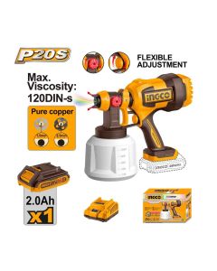 Akumulatorski pištolj za farbanje CSGLI20042E 1x2,0Ah SUPER INGCO