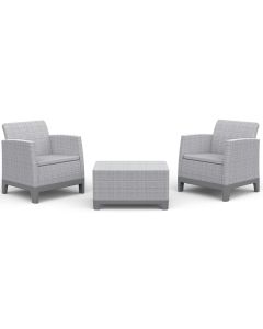 KETER Baštenske fotelje sa box stolom Scandi forma, siva