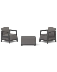 KETER Baštenske fotelje sa box stolom Scandi linea, grafit