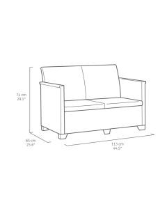 KETER Baštenski set Elodie 2 seater sa box stolom, kapućino