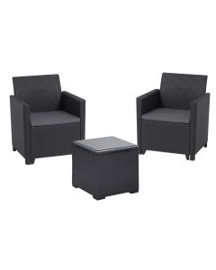 KETER Balkonski set Marie sa box stolom Vigo, grafit CU 259723 - CU 259723