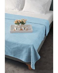 DEKOR DOM Frotirski prekrivač 200x210cm Cube, plava - 024417