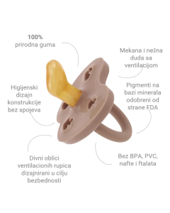Hevea ortodontska cucla od prirodne gume (3-36 mes) 2 kom, Pop zelena - 250111