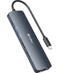 Docking station Sandberg USB-C - HDMI/DP/LAN/2xUSB 3.0/USB C PD 100W 136-43