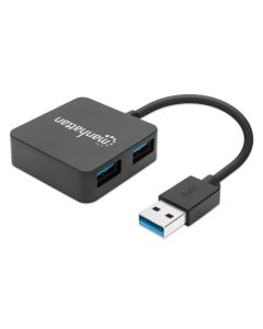 USB HUB 4port Manhattan 162296 3.2 G1/5Gbps/Crni