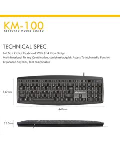 Tastatura + Mis USB Fantech GO KM-100 US crna