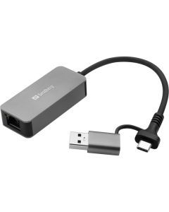 USB adpater Sandberg 136-68 USB-C/A na RJ-45 Gigabit