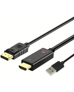 HDMI M. na Displayport M. Kabl 1.8m Kettz H2DP-K180 4K 60Hz
