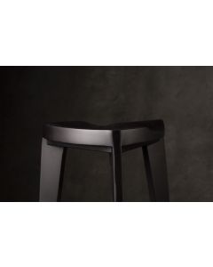 MEDA FURNITURE Drvena Barska stolica crna - CrnTerBar35