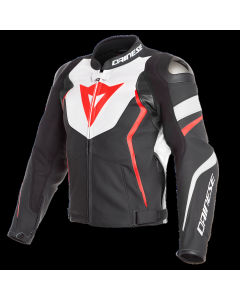 DAINESE Avro 4 kožna jakna crn/bel/flu-crv