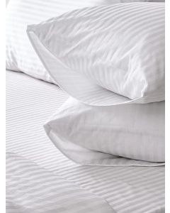 VIKTORIJA Posteljina Saten pruga BELA 200x220cm - VLK000273-bela
