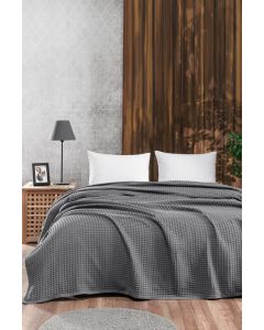 DEKOR DOM Prekrivač PIQUE VAFEL 160x230 - Dark Grey