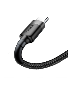 Kabel Baseus cafule Type-C na Type-C 3A sivo crni 1m - CATKLF-GG1