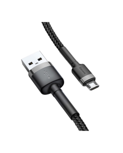Kabel Baseus cafule Micro USB 2.4A 0.5m sivo-crni - CAMKLF-AG1