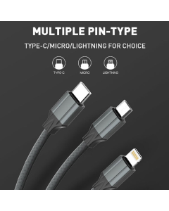Kabel LDNIO LS442 USB na Type-C sivi 2m - 044703