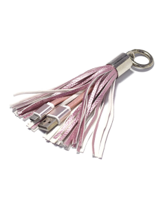 Kabel sa priveskom Micro USB pink. - 017237