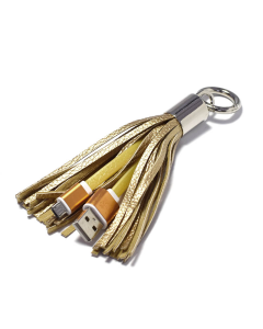 Kabel sa priveskom Micro USB zlatni. - 017242