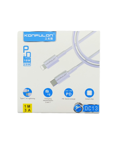 Data kabl KONFULON DC13 PD 3A Type C na iPhone lightning beli 1m - 99301