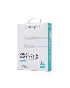 Data kabl Pluginn PI-PD 60W Type C na Type C beli 1m - 217323-1