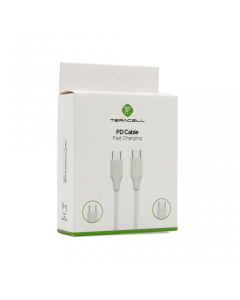 Data kabl Teracell Plus 45W PD Type C na Type C beli 2m