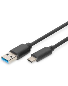 DIGITUS Kabl USB-C na USB-A DB-300136-010-S, 1m, crna - DB-300136-010-S