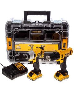 DEWALT Akumulatorska bušilica-odvijač + udarni odvijač 10,8V Li-Ion 2 Ah DCK211D2T - DCK211D2T