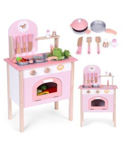 ECO TOYS Dečija kuhinja sa dodacima, roze - HM232570