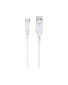 DENMEN Kabl D01T Type C USB data 2,4A 1m, bela - 1360204