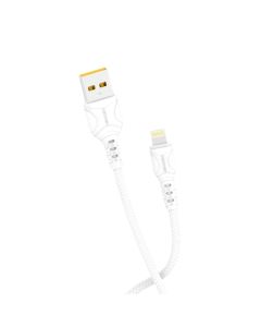 DENMEN Kabl D08L Lightning USB data kabl 3,6A 1m, bela - 1360224