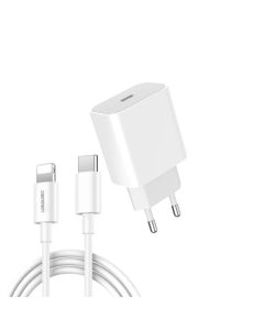 DENMEN Punjač DC06L Type C 20W 3,6A Fast + Lightning, bela - 1360233