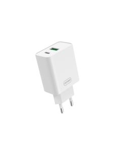 DENMEN Punjač DC08 20W Fast 2x(USB-A + Type C), bela - 1360245