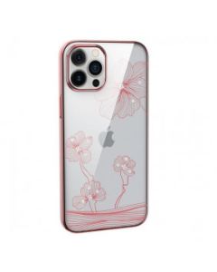 DEVIA Futrola Hard Case Crystal Flora za Iphone 13 Pro, roza/zlatna - 7961