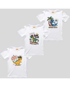 KIDZ by TAMANITZA Dečije bele majice DINO SET 3 kom - Tamanitza952