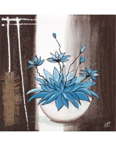DELTA LINEA Uramljena slika Blue flower 50x50 cm - DL505044