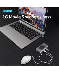 Docking station / HUB  Type-C na LAN Gb, Wireless PC, SD card, TF, Type-C, 3xUSB 3.0, 2xUSB 2.0, Audio, HDMI i VGA 13 u 1 20cm kabl - 615984
