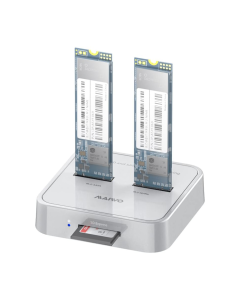Docking station MAIWO K3016SD, Type C 3.2 na 2 x M.2 (SATA i PCIe NvMe), SD Card, beli - 213524