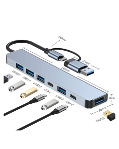 Docking station / HUB Type-C na USB 3.0 7u1 kabel 10cm - 601956
