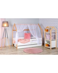 Krevet Kucica Sa Fiokom I Dušekom160X80 Domek Bela (Bukva) - 7724