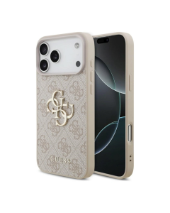 Maska za iPhone 17 Pro Max/ 18 Pro Max Guess 4G Big Logo roze zlatna