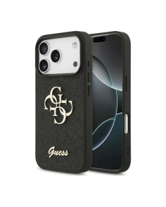 Maska za iPhone 17 Pro/ 18 Pro Guess Fixed Glitter Big 4G crna