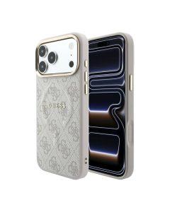 Maska za Samsung iPhone 17 Pro Max/ 18 Pro Max Guess 4G Embossed Classic MagSafe roze