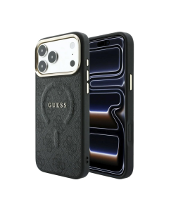 Maska za Samsung iPhone 17 Pro/ 18 Pro Guess 4G Embossed Classic MagSafe crna