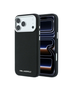 Maska Karl Lagerfeld Grained Elongated Magsafe iPhone 17 Pro/ 18 Pro crna